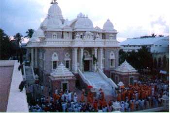 Procession circumambulating the temple