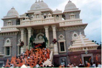 Procession entering the temple